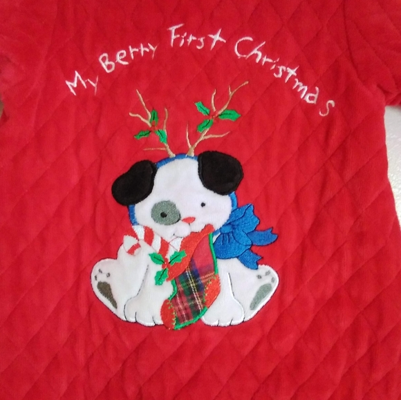 Little Me Quilted Red 1 pcs Christmas Outfit 9m - Picture 2 of 4